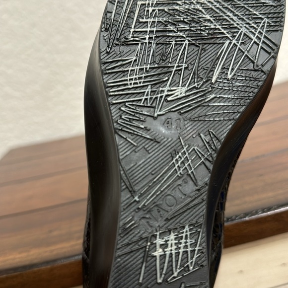 NAOT Black Croc Leather Wedge Clog Mule Size 41 / 10 - Picture 7 of 9